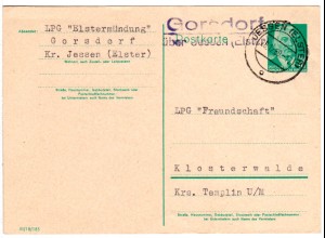 DDR 1960, Landpost Stpl. GORSDORF über Jessen auf 10 Pf. Ganzsache
