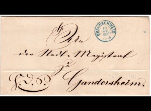 Braunschweig 1860, Dienst Brief m. klarem blauem Stpl. BRAUNSCHWEIG 