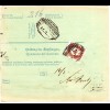 Österreich 1908, Südirol-Stpl. BRENTONICO auf Paketkarte m. rücks. Portomarke