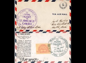 Kanada 1931, rs. Flug Marke auf St.Pierre-St. John´s Newfoundland Erstflug Brief
