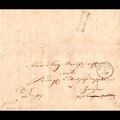 Bayern 1876, K1 Forchheim u. rs. Postablage HEROLDSBACH auf Orts Brief v. Hausen