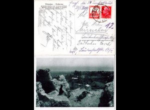 Palestina 1935, Mischfrankatur m. Italien u. Stempel RODI EGEO auf Jericho AK 