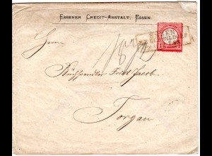 DR 1872, R3 ESSEN R.B. DÜSSELDORF auf Bank Brief m. 1 Gr.