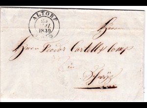 Schweiz 1840, Zier-K2 ALTDORF klar auf Brief n. Schwyz