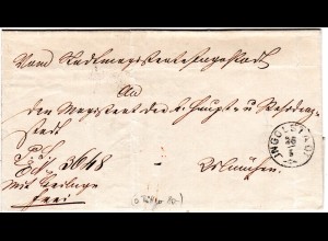 Bayern 1869, Zier-K1 INGOLSTADT auf Brief n. München
