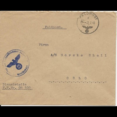 Dt. FP 1945, Nord-Norwegen, Brief aus d. Raum Harstad. #2825