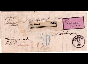 Württemberg 1883, K1 URACH auf Nachnahme-Brief