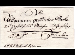 Bayern 1824, L1 MURNAU R.4. auf Brief n. München.