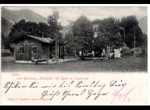 Egern am Tegernsee, Gruss vom Gasthaus Kalkofen 1916 gebr. sw-AK