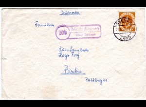 DR 1953, Landpoststempel 20b MECHTSHAUSEN über Seesen auf Brief m. 4 Pf.