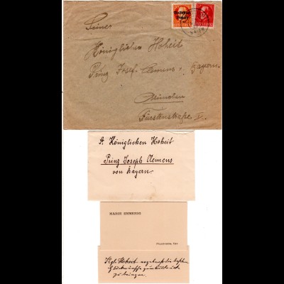 Bayern, 2 Briefe an Seine Königliche Hoheit Prinz Josef Clemens