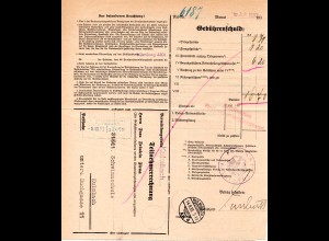 DR 1933, Postformular Telefongebühren m. Stpl. Kulmbach A.W. u. Postamt Bayreuth