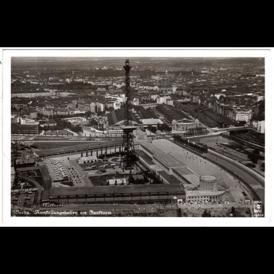 Berlin, Ausstellungshallen am Funkturm, 1937 gebr. Luftbild sw-AK