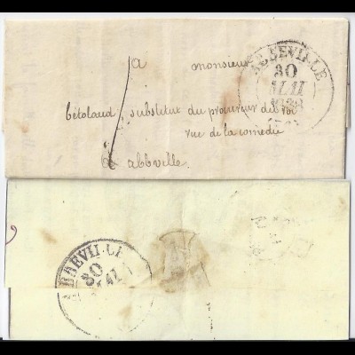 Frankreich 1838, Abbeville Lokal Brief! Ortsbrief Porto 1 (decime). #1144
