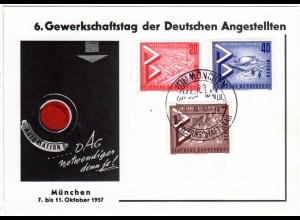 1952, Sonderkarte 6. Gerwerkschaftstag d. Dt. Angestellten m. entpr. Sonderstpl.