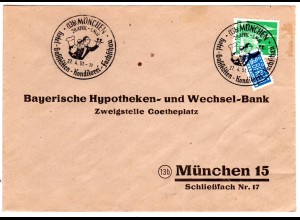 BRD 1951, München Hotel-Gaststätten...Fachschau, Sonderstpl. auf Brief m. 10 Pf.