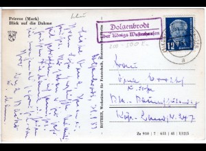 DDR 1953, Landpost Stpl DOLGENBRODT über Königs Wustershausen auf Karte m. 12 Pf