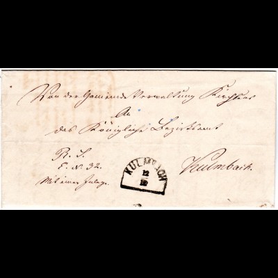 Bayern 1866, HKS KULMBACH auf Gemeindebrief v. Kirchleus