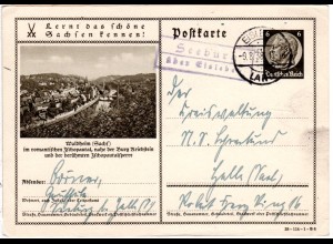 DR 1938, Landpost Stpl. SEEBURG über Eisleben auf 6 Pf. Bild-Ganzsache
