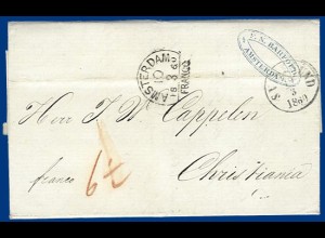 Niederlande1860, Franco Brief via Hamburg u. Schweden n. Norwegen. #S340