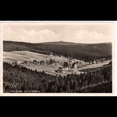 DR 1940, Landpost Stpl. TELLERHÄUSER über Schwarzenberg auf AK m. 6 Pf.