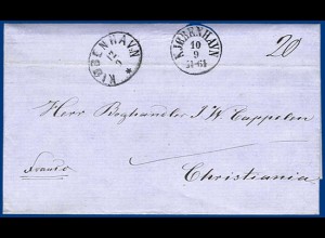 Dänemark, Franco Brief nach Norwegen 1862. #S365