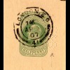 GB 1907,1/2 d Ganzsache m. perfin Firmenlochung C&S v. London n. Hamburg