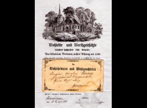 DR 1881, schön verzierter Taufpatenbrief v. Tirschheim