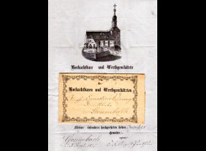 DR 1875, schön verzierter Taufpatenbrief v. Grumbach