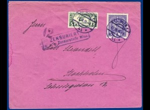 Österreich 1918, Auslandsdrucksache Brief m Eilmarke u. Zensur n. Schweden #S237