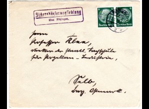 DR 1938, Landpost Stpl. SICKERSHÄUSERWEGSIEDLUNG über Kitzingen auf Brief m. 2x6