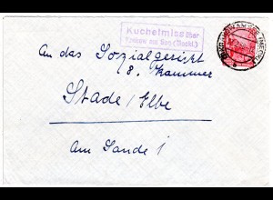 DDR 1959, Landpoststempel NEBELIN über Wittenberge auf Brief m. 20 Pf. 