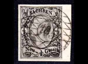 Sachsen, 105 STREHLA auf Briefstück m. 1/2 NGr.