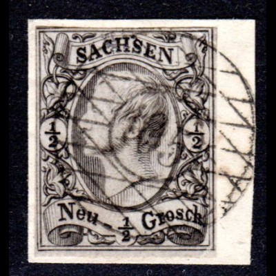 Sachsen, 105 STREHLA auf Briefstück m. 1/2 NGr.