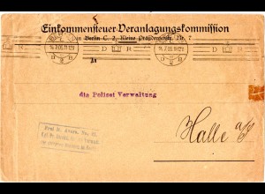 DR 1905, Krag Maschinenstrempel Berlin m. Frühatum auf Brief Frei lt. Avers