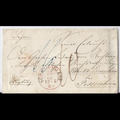 NL 1863, Porto Brief v. S´Gravenhage n. Markt Einersheim Bayern. #S148