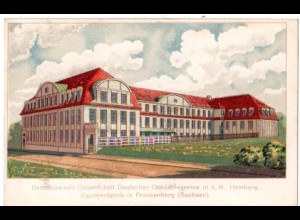 Frankenberg (Sachsen), Zigarrenfabrik, ungebr. Litho-Farb-AK
