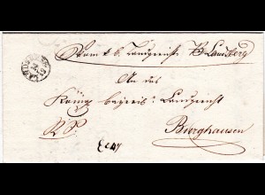 Bayern 1837, Fingerhutstempel LANDSBERG auf Brief n. Burghausen