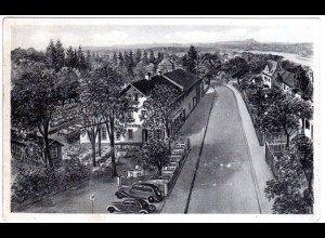 Grünwald im Isartal, Gaststätte Eierwiese m. Oldtimer Autos, ungebr. sw-AK