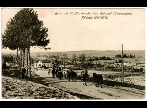 Frankreich, St. Marie-a-Py v. Bahnhof, 1916 m. FP gebr. sw-AK