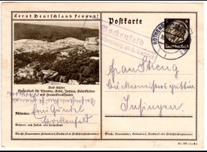 DR 1941, Landpoststempel BOCKENFELD über Rothenburg Tauber auf 6 Pf. Ganzsache