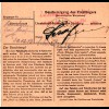 Luxemburg 1943, 20+25 Pf. auf Paketkarte m. "B"-Zettel v. Harlingen 