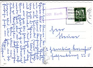 BRD 1961, Landpost Stpl. 5201 BIERTH auf Karte m. 10 Pf. 