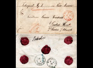NDP 1870, roter Franco-Stempel MAGDEBURG N 2 auf gesiegeltem Wert Brief