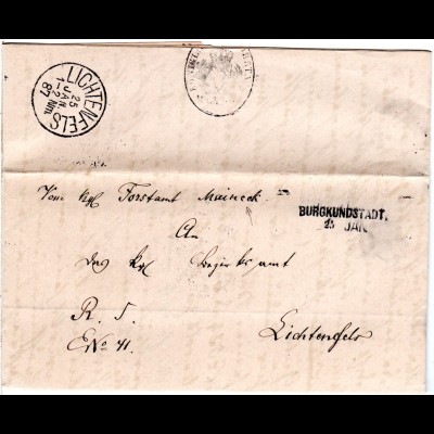 Bayern 1887, L2-Aushilfstpl. Burgkundstadt klar auf Forstamt Brief v. Maineck