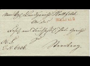 Bayern 1840, L1 Hollfeld auf sehr schönem Brief m. Inhalt. #2980