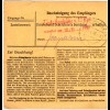 Luxemburg DR 1943, 50+60 Pf. auf Paketkarte v. Harlingen m. rs. Zustellgebühr-L2
