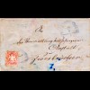 Bayern 1873, blauer HKS WALDFISCHBACH auf etwas fleckigem Gefängnis Brief