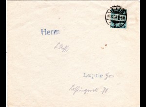 DR 1923, EF 1 Mio. Mk. auf Orts-Drucksache Brief v. Leipzig.