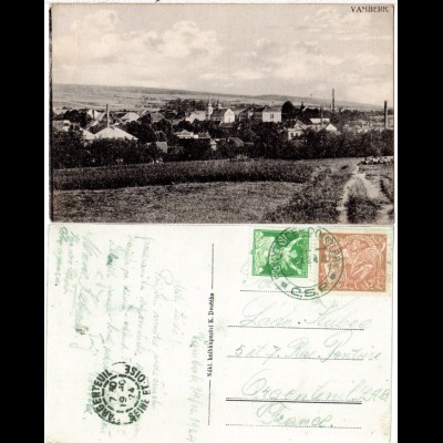 Tschechoslowakei, Vamberk, Ortsansicht, 1924 gebr. sw-AK